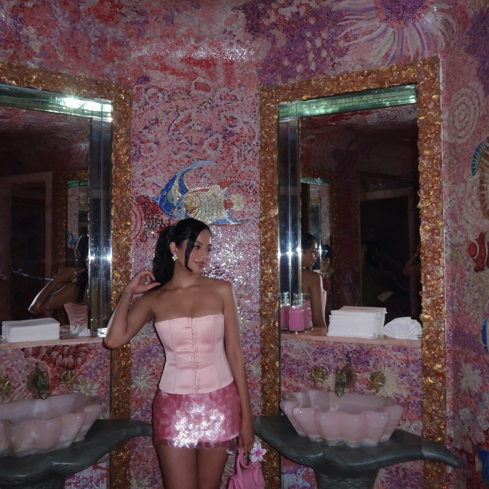 Pink Strapless Top